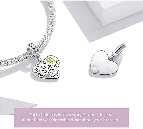 Miniatura 3 de MOWIMO Dijes colgantes de corazón de astroanut Infinity Rainbow Love para dijes de plata de ley 925 Lucky Evil Eye Snkae para mujer dije de feliz