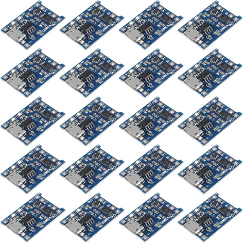 Miniatura 7 de 20 unids 18650 batería de litio placa de carga TP4056 Mini USB placa de carga 5 V 1 A con protección Dual Funciones TP4056 módulo de carga