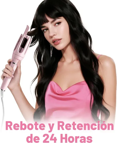 Miniatura 9 de Rizador de pelo automático 3 en 1, rizador de pelo con 3 barriles (1" - 1.25" - 1.5"), rizador giratorio con 3 temperaturas, rotación de 2 vías, Rosa
