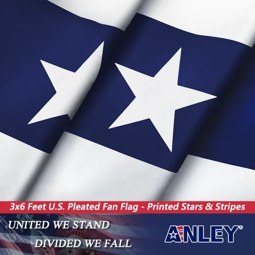 Miniatura 5 de Anley Bandera de abanico plisada de Estados Unidos, 3 x 6 pies, banderas patrióticas de Estados Unidos, estrellas y rayas patrióticas, color nítido