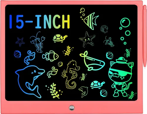 Miniatura 9 de Tableta de escritura LCD para niños, tablero electrónico colorido para garabatos electrónicos de 15 pulgadas para niños a partir de 3 años, juguetes