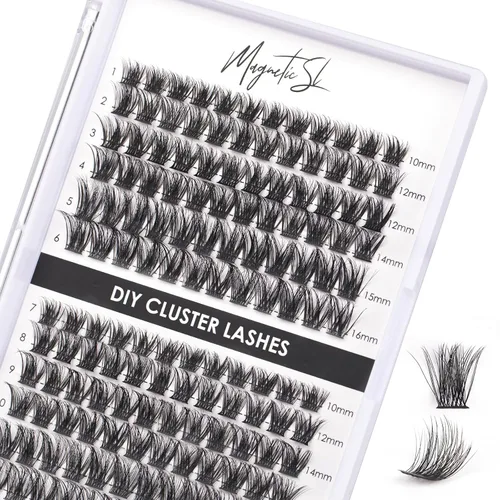 Miniatura 24 de Extensiones de pestañas en racimo 72, pestañas postizas, extensiones de pestañas reutilizables, para colocar uno mismo, aspecto natural, mezcla