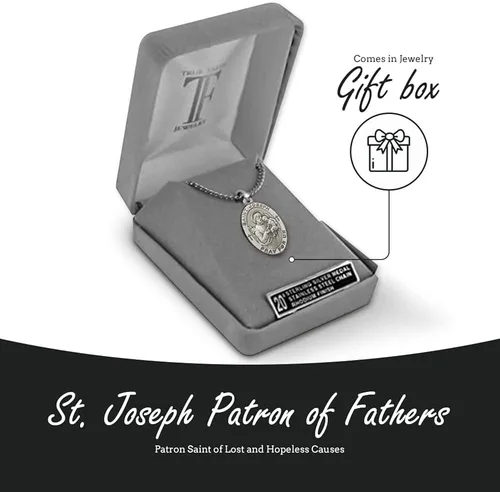 Miniatura 4 de True Faith Jewelry Sterling Silver Patron Medal 78 Inch