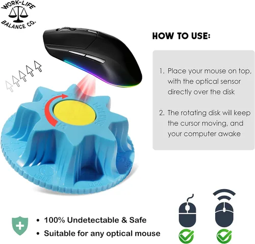 Miniatura 8 de Work-Life Balance - Ratón mecánico compacto - Dispositivo indetectable para mantener el mouse en movimiento y la computadora despierta, móvil