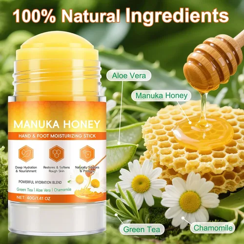 Miniatura 3 de Manuka - Bálsamo para tratamiento de talón agrietado con miel, reparación de pies secos y agrietados para hidratación e hidratación intensa