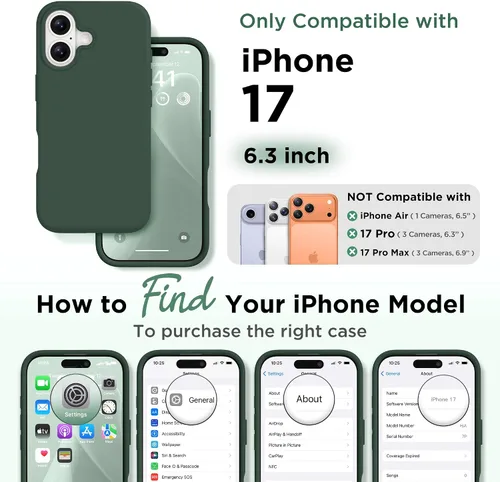 Miniatura 2 de GolbinBox Funda magnética para iPhone 17, compatible con MagSafe, cubierta de silicona integrada para control de cámara, funda de silicona líquida a