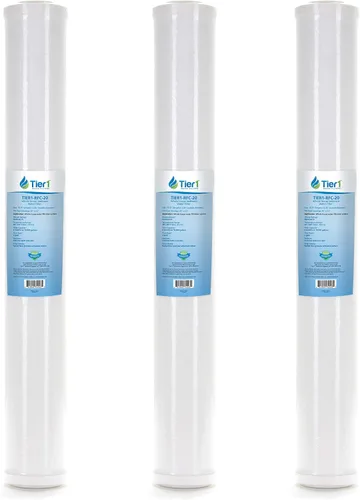 Miniatura 9 de Tier1 Cartucho de repuesto de filtro de agua de bloque de carbono para toda la casa de 0.5 micrones, 20 pulgadas x 2.5 pulgadas, compatible