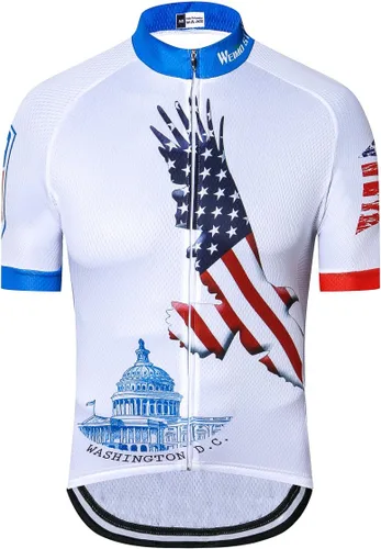 Miniatura 187 de Nuevo Pro cremallera completa hombres ciclismo Jersey manga corta Riding Shirt USA