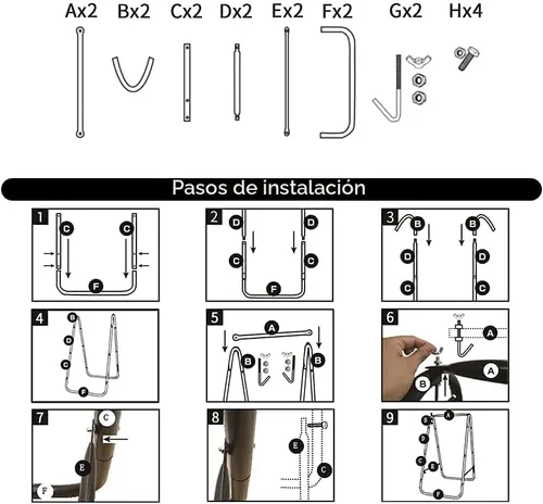 Miniatura 4 de YUCAN Soporte para Silla Hamaca con Silla Columpio Colgante Incluida, Resistente a la Intemperie y que Ahorra Espacio, Soporte Máximo 450 Libras