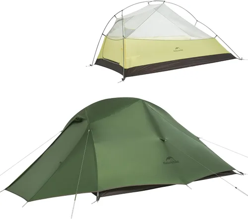 Miniatura 10 de Naturehike Cloud Up - Tienda de campaña para 3 personas con huella, 3 estaciones, ligera, para 3 personas, para acampar y senderismo Mostaza Verde