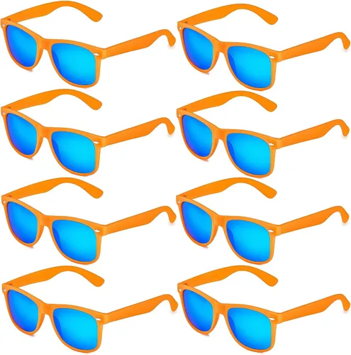 Fsmiling Paquete de 8 gafas de neón para niños, sin lente, gafas de disfraz coloridas para niños y niñas, regalos de fiesta de cumpleaños