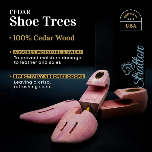 Miniatura 2 de Stratton Cedar Shoe Tree - Árboles para zapatos para hombres y mujeres, zapatillas, ensanchadores y moldeadores CRECIDO EN EE. UU