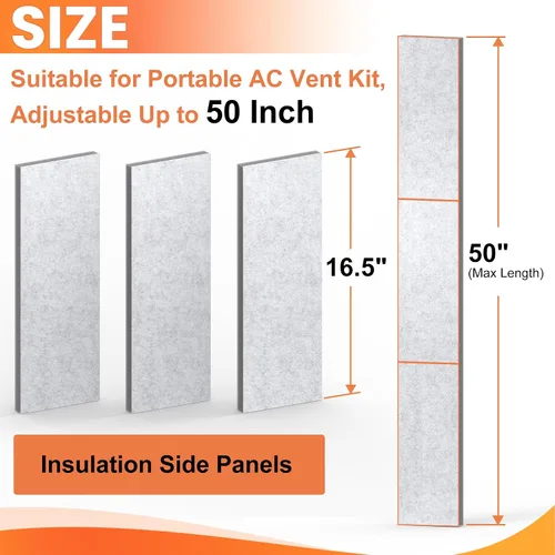 Miniatura 2 de GCGOODS Paneles de espuma aislados para aire acondicionado portátil, kit de ventilación de ventana, paneles laterales de aislamiento para ventanas