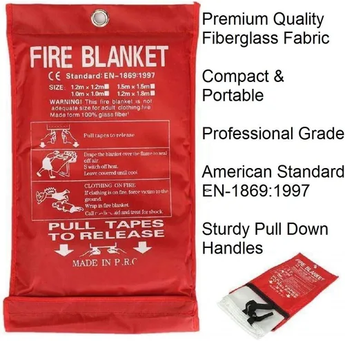 Miniatura 3 de Leberna Paquete de 5 mantas contra incendios de 39.9 x 39.3 pulgadas Mantas de fibra de vidrio para incendios de emergencia para personas