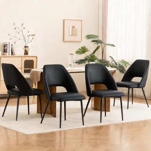 Miniatura 27 de Rowill Juego de 2 sillas de comedor tapizadas de mediados de siglo, modernas sillas de comedor, sillas de cocina, sillas decorativas con patas