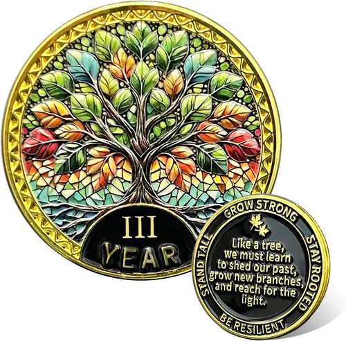 Miniatura 8 de Árbol de la resiliencia Conmemorativa Recuperación de Monedas Adicción a la Recuperación de Monedas NA AA Fichas y Medallones Moneda de desafío