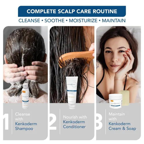 Miniatura 7 de Kenkoderm Acondicionador para cabello y piel sensibles con 3 por ciento de ácido salicílico, hidratante profundo anticaspa para alivio de picazón