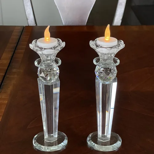 Miniatura 4 de Allgala Juego de 2 candelabros de bola hechos a mano con pilar cónico inverso hecho a mano de 8.5 pulgadas HD89151