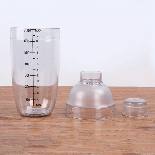 Miniatura 3 de Mezclador de bebidas de plástico de 700 cc / 24 onzas con marcas de té de leche transparente, mezclador de vino, herramienta de mezcla (24 onzas x 2)