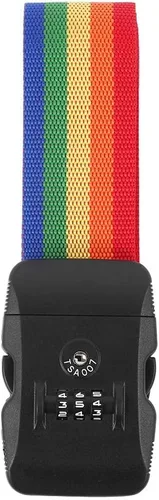 Miniatura 7 de Correa de equipaje de viaje con diseño de arco iris, aprobada por la TSA, cinturón de embalaje ajustable para maleta (arcoíris)
