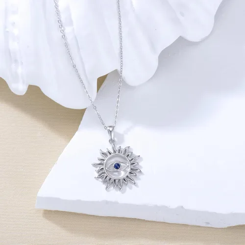 Miniatura 4 de PROESS Collar de plata de ley 925 con amuleto de protección espiritual para mujeres y hombres con cadena de 18 + 2 pulgadas