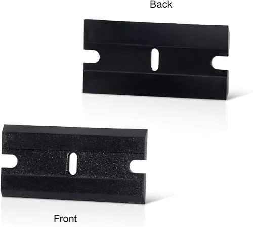 Miniatura 3 de EHDIS 100 hojas de plástico de doble filo para rascador de vidrio de seguridad y herramienta de raspador de afeitar, quitar calcomanías, Negro