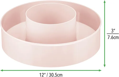 Miniatura 4 de mDesign Bandeja de almacenamiento redonda de plástico Lazy Susan, organizador giratorio para maquillaje, cosméticos, esmalte de uñas, vitaminas