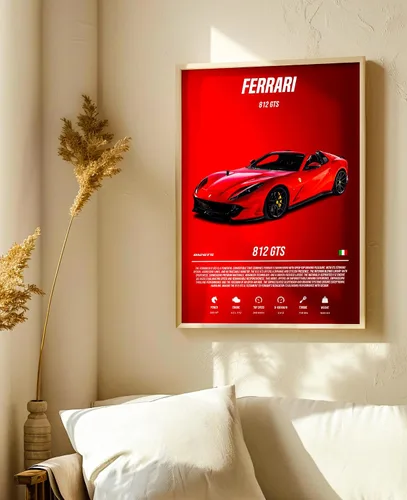 Miniatura 4 de 9 pósteres de súper autos para habitación de niños, decoración de pared de autos deportivos, arte de pared de autos de carreras para hombres