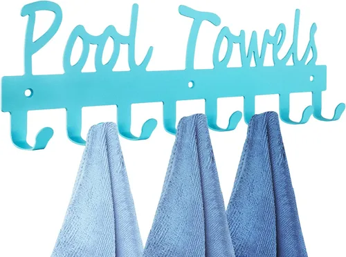 Miniatura 6 de Ganchos para toallas de piscina para baño, soporte para toallas, soporte de toalla de acero al carbono, organizador para interiores y exteriores