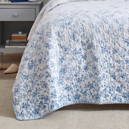 Miniatura 8 de Laura Ashley Home - Juego de edredón individual, ropa de cama de algodón reversible con funda a juego, decoración del hogar prelavada para mayor