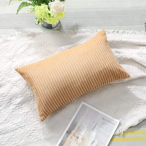 Miniatura 406 de Artscope Fundas de Almohada de Pana a Rayas Acogedoras Súper Suaves Decorativas Cuadradas Fundas de Cojín para Sofá Sillón Dormitorio Decoración