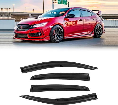 Miniatura 78 de Visera de ventana para Honda Civic 2022-2025, protectores de lluvia de canal exterior, escudos, deflector de ventilación, sombra, viento, humo