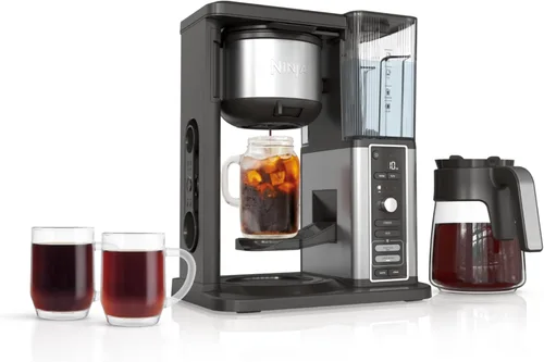 Cafetera Ninja Hot & Iced XL con Rapid Cold Brew, 4 estilos de preparación, 8 tamaños desde taza pequeña hasta taza de viaje, cafetera de una sola