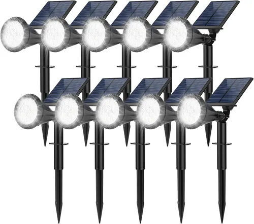 Miniatura 7 de Focos solares para exteriores, cambio de color, 7 modos/14 luces LED solares para exteriores, impermeables, RGB multicolor, luces solares