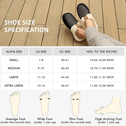 Miniatura 6 de Homitem Men's Cozy Memory Foam Slippers,Fuzzy Wool-Like Plush Fleece Lined House Slippers Men Indoor Outdoor Slippers With Anti-Skid Rubber Sole