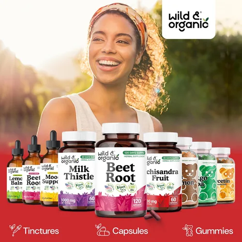 Miniatura 6 de Wild & Organic Cápsulas de raíz de remolacha de 8000 mg - Extracto de remolacha 20:1 - 120 cápsulas veganas - Extracto de pimienta negra para una