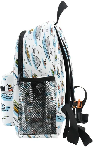 Miniatura 4 de ZOEO Toddlers Backpack Kids Doodle Cute Shark Animal Summer Childish Bookbag for Boys Girls 3-6 Years Children Preschool Kindergarten Cute Mini Bags