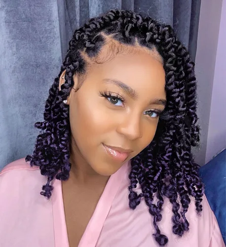 Miniatura 29 de Pelo de ganchillo Passion Twist de 10 pulgadas, 8 paquetes, cabello Passion Twist pre-trenzado, cabello de ganchillo Passion Twist para mujeres 1b
