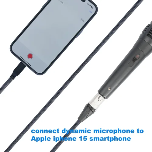 Miniatura 5 de Cable de micrófono XLR hembra de 3.3 pies a USB C, USB C a XLR para micrófono dinámico iPhone 15, iPad, portátil, tableta