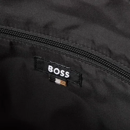 Miniatura 5 de BOSS Cinturón de poliéster con logotipo de rayas en contraste, azul Almirante, Azul (Admiral Blue)