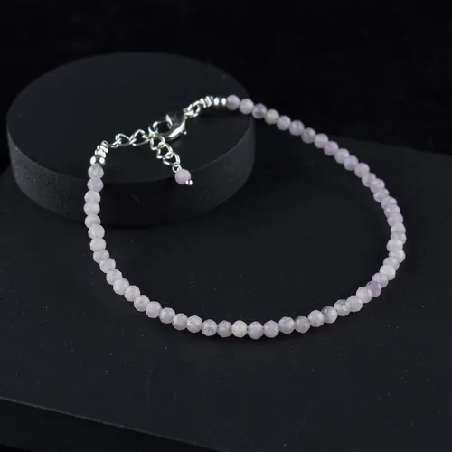 Miniatura 30 de Yanara Stone Bracelets For Women Beads Dainty Gemstones Jewelry for Women Birthstone, Chakra Energy Healing Crystals, Silver Plated Chain 8 inch