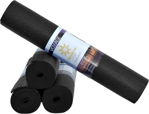Voyage - Tapete de yoga extra largo de 72 x 24 pulgadas, tapete de yoga extra largo de 0.197 in de grosor para escuelas, antideslizante, Negro