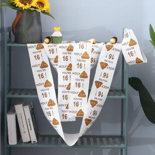 Miniatura 6 de Rollo de papel higiénico de feliz cumpleaños número 16 de 3 capas, divertidos regalos de cumpleaños para niños, hijos y niñas, novedad