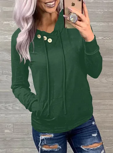 Miniatura 2 de Dokotoo - Sudaderas casuales de manga larga con capucha para mujer, con cordón y bolsillos
