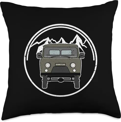 Miniatura 5 de UAZ Buchanka 452 Offroad Minivan Geländewagen Buchanka UAZ 452 Off-Road 4x4 Minivan - Almohada de campamento, 16 x 16 pulgadas, multicolor