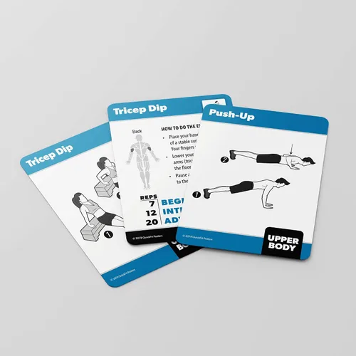Miniatura 5 de Paquete de 2 tarjetas de entrenamiento de fitness con peso corporal y mancuernas, más de 100 ejercicios