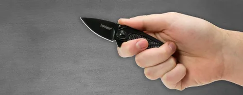 Miniatura 3 de Kershaw Cuchillo de bolsillo con radios, hoja de acero 4Cr14 de 2 pulgadas con revestimiento Blackwash, compacto EDC de apertura asistida