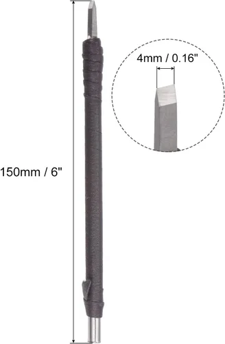 Miniatura 2 de uxcell Cuchillo para tallar cinceles de madera, punta plana de carburo de tungsteno de 0.157 in, herramienta de mano para carpintería, Graver 5.906