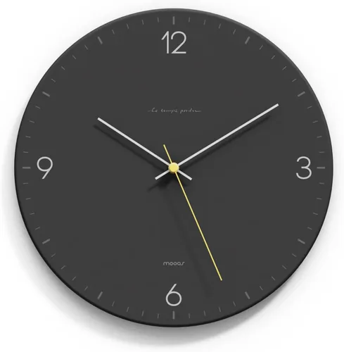 Miniatura 14 de mooas Reloj de Pared Moderno con Números 3D, 12" Reloj de Pared Analógico Decorativo con Movimiento de Barrido Silencioso Sin Tic-Tac Operado