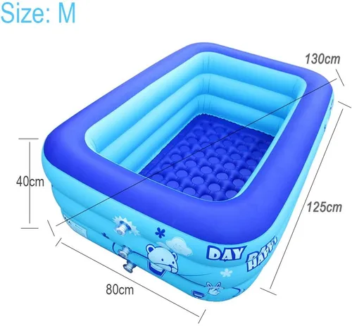 Miniatura 5 de MGbeauty Bañera inflable portátil para adultos, jardín para adultos, piscinas de juegos al aire libre, jacuzzis con bomba de aire eléctrica (azul-M)